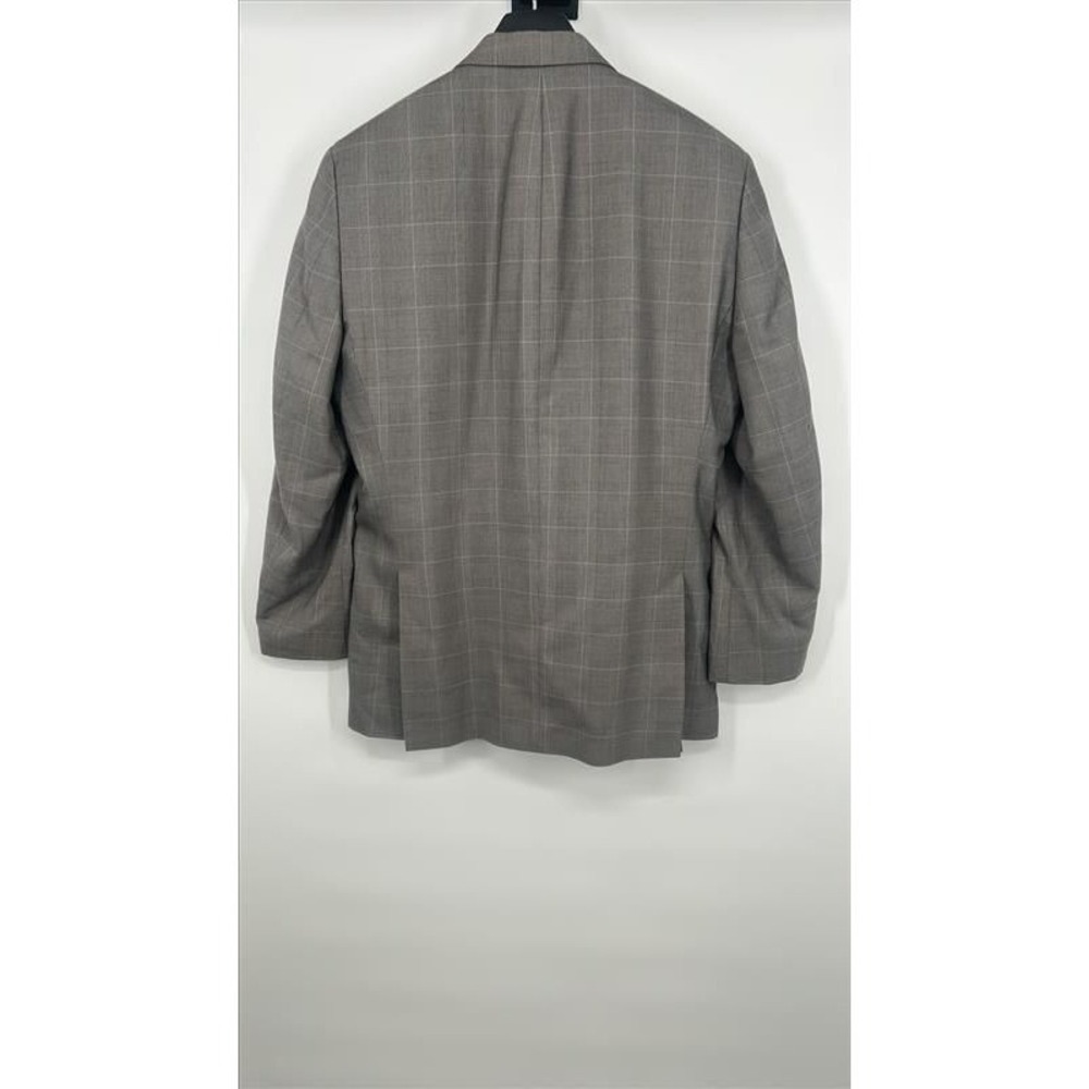 Sean John Mens Gray Glen Plaid Two Button Blazer Sport Coat 44L Wool Blend - Picture 6 of 12